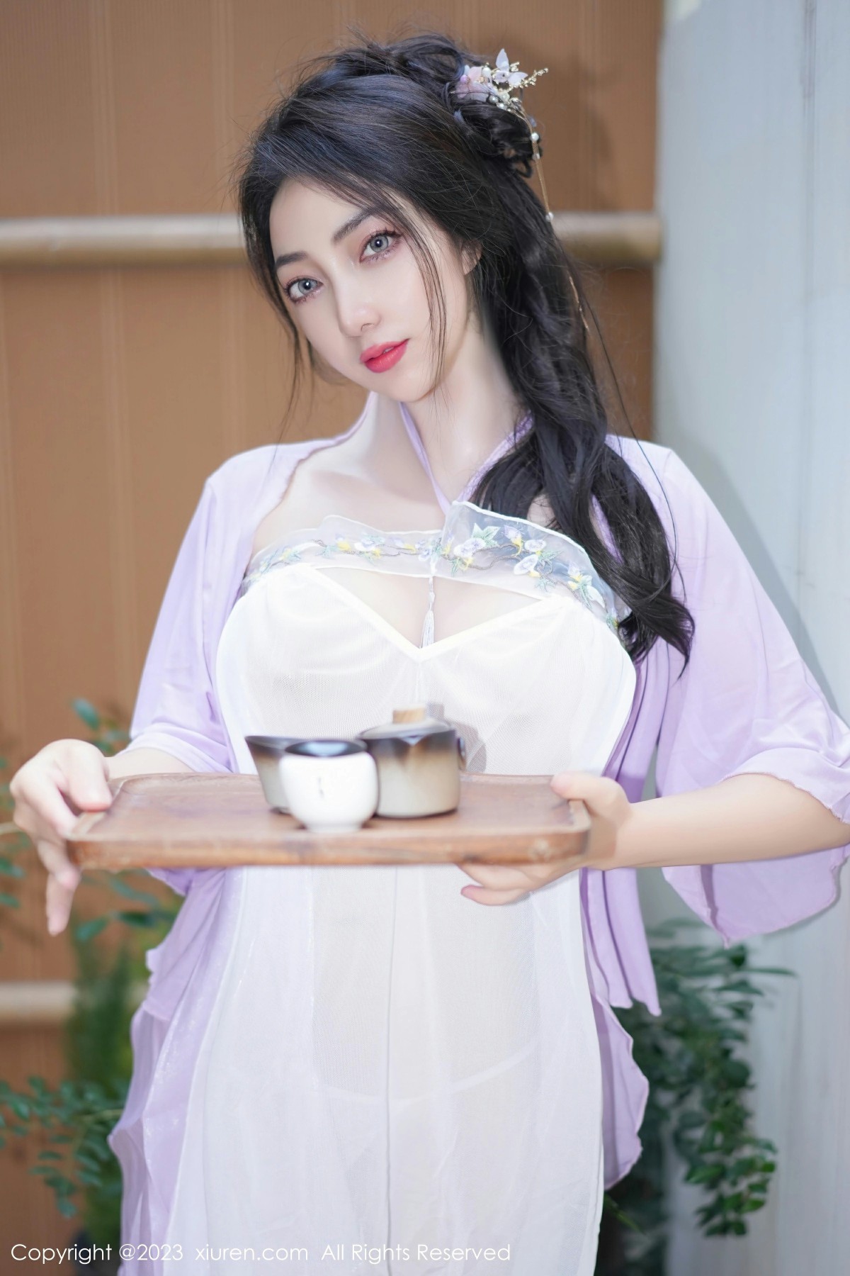 [XiuRen秀人网] 2023.11.15 No.7665 娇喘JC 紫色薄纱服饰 性感写真 [61+1P]