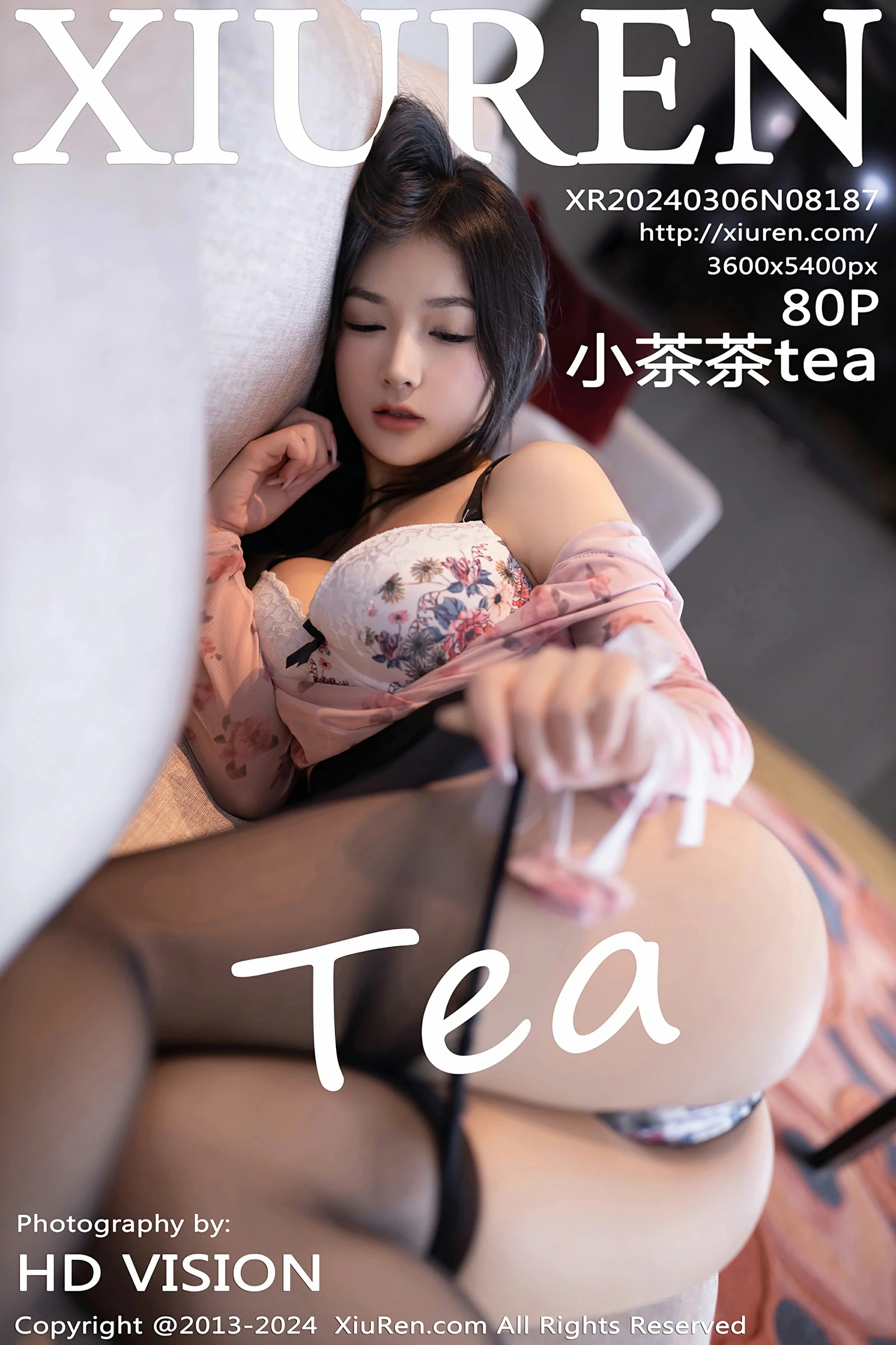 [XiuRen秀人网] 2024.03.06 No.8187 小茶茶tea 性感花色上衣黑色短裙 白色内衣 泰国旅拍写真 [80+1P]