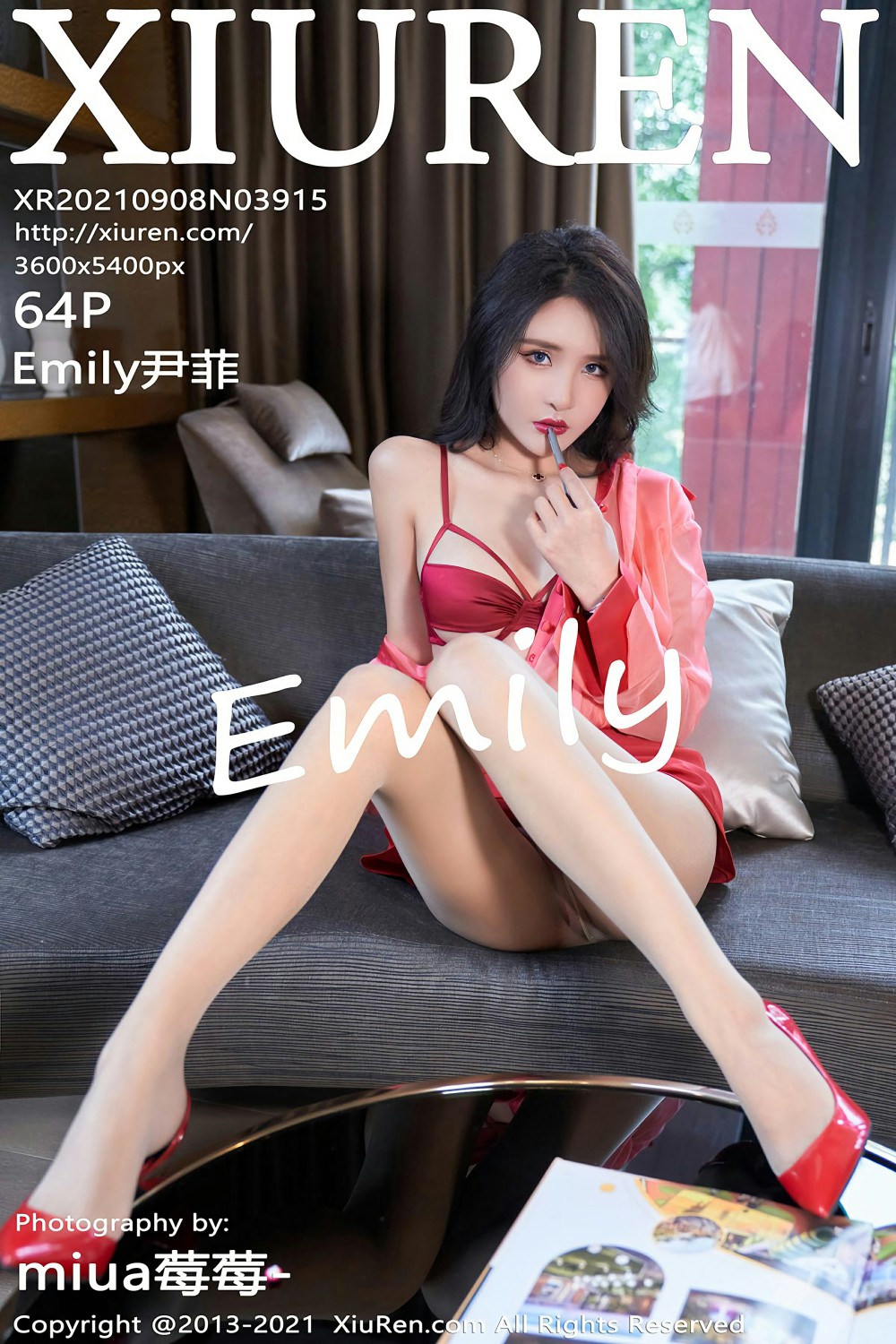 [XiuRen秀人网] 2021.09.08 No.3915 Emily尹菲 红色服饰与朦胧丝袜 [64+1P]