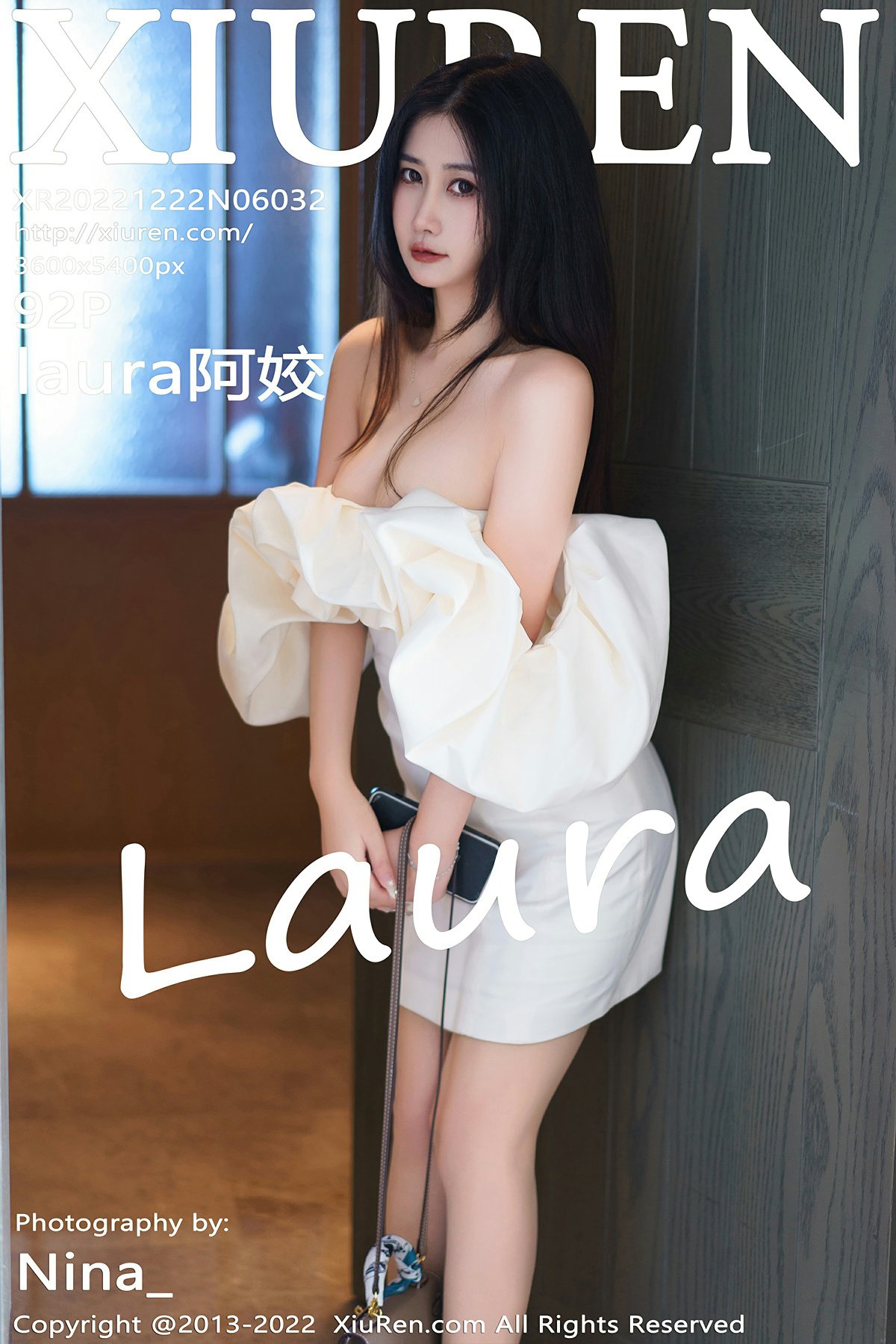 [XiuRen秀人网] 2022.12.22 No.6032 laura阿姣 性感白色露肩连衣短裙 三亚旅拍写真 [92+1P]