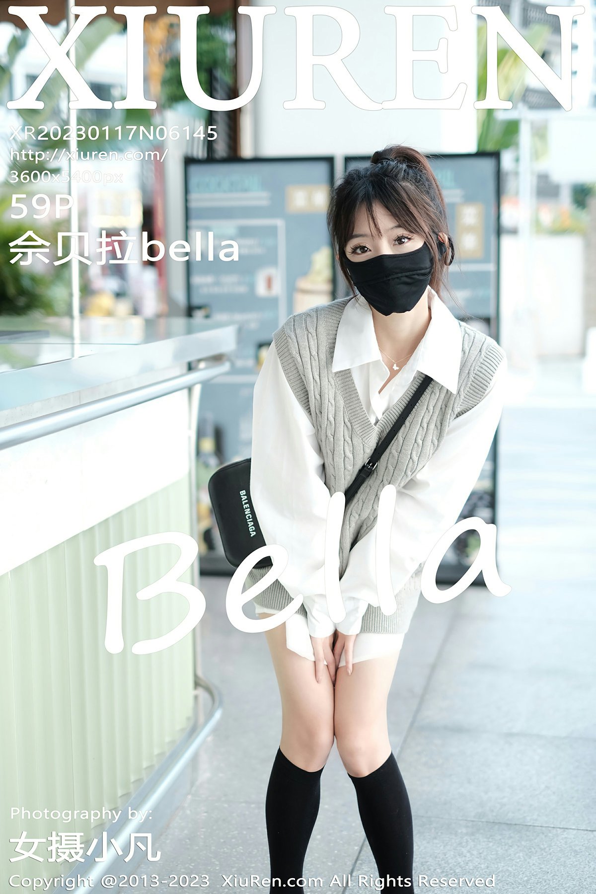 [XiuRen秀人网] 2023.01.17 No.6145 佘贝拉bella 性感黑色长筒袜 南京旅拍写真 [59+1P]