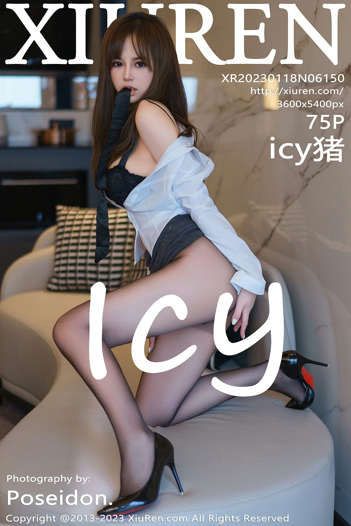 [XiuRen秀人网] 2023.01.18 No.6150 icy猪 黑色蕾丝内衣 魅惑黑丝 性感写真 [75+1P]