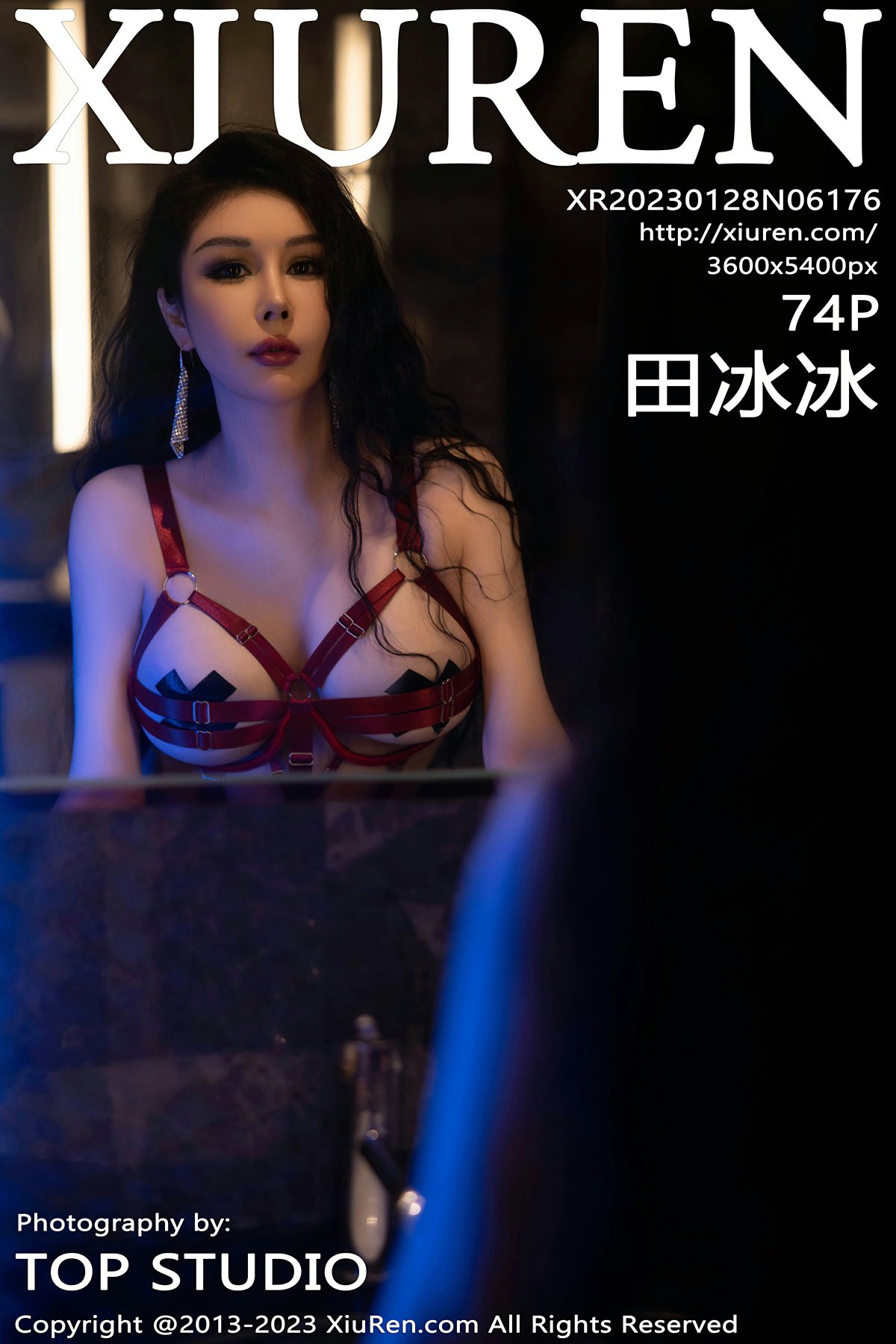 [XiuRen秀人网] 2023.01.28 No.6176 田冰冰 红色情趣服饰 魅惑黑丝 性感写真 [74+1P]