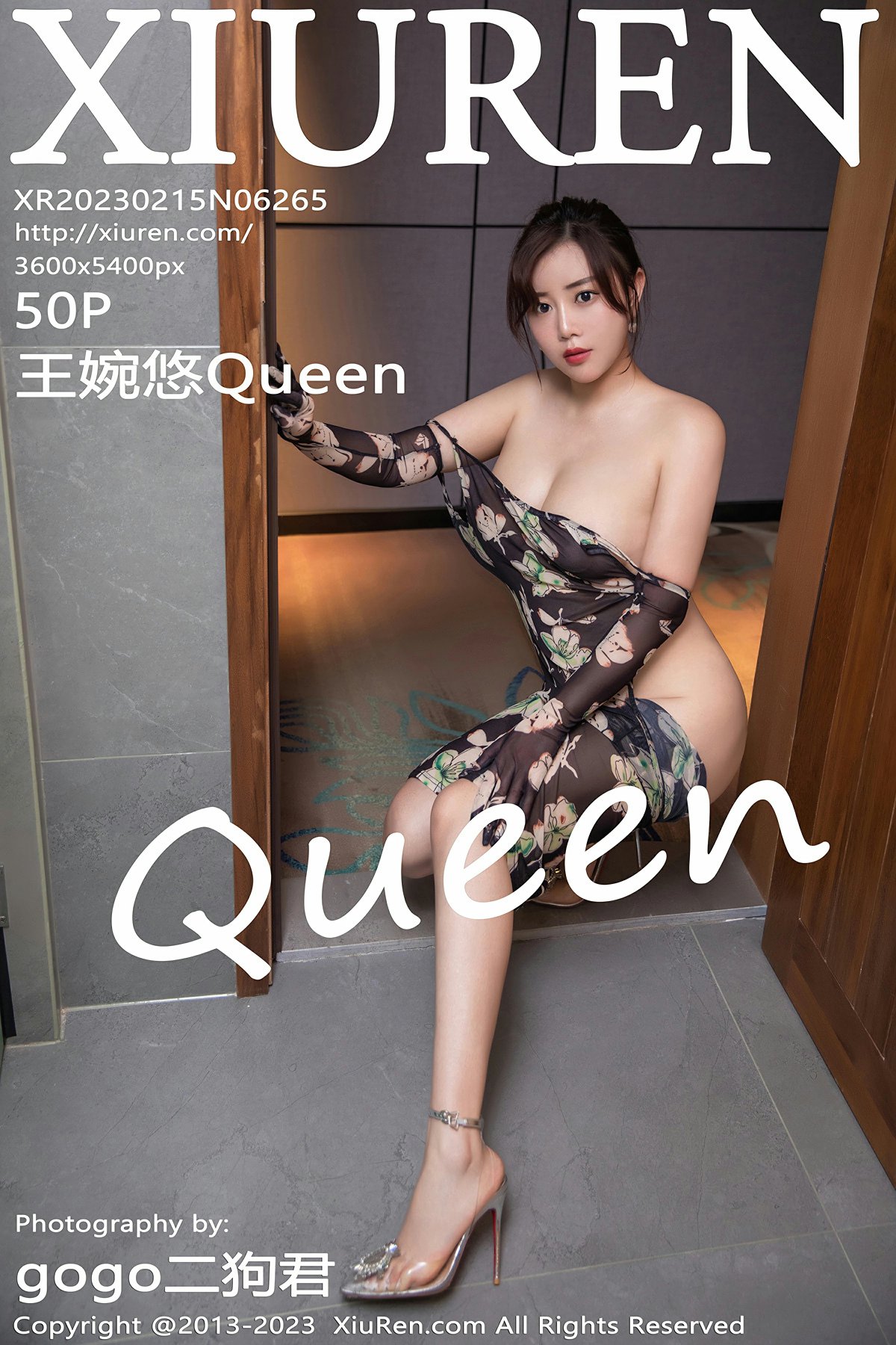 [XiuRen秀人网] 2023.02.15 No.6265 王婉悠Queen 深褐色带图案连衣长裙 性感写真 [50+1P]